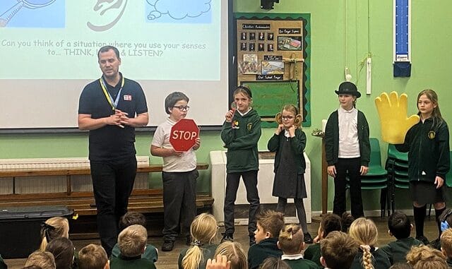 StNichfire - pupils join in the safety talk (1)